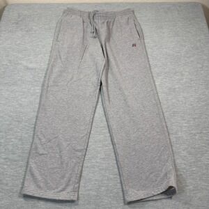 Russell Pants Mens M Gray Sweatpants Fleece Lined Drawstring Athletic Fit